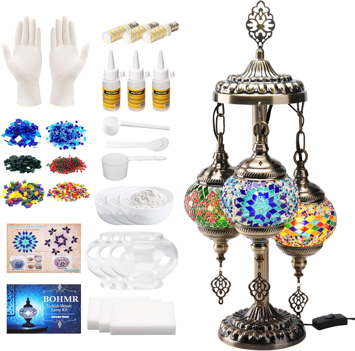 DIY 3 Globe Turkish Mosaic Lam - Art Craft Kit ulasan dan harga