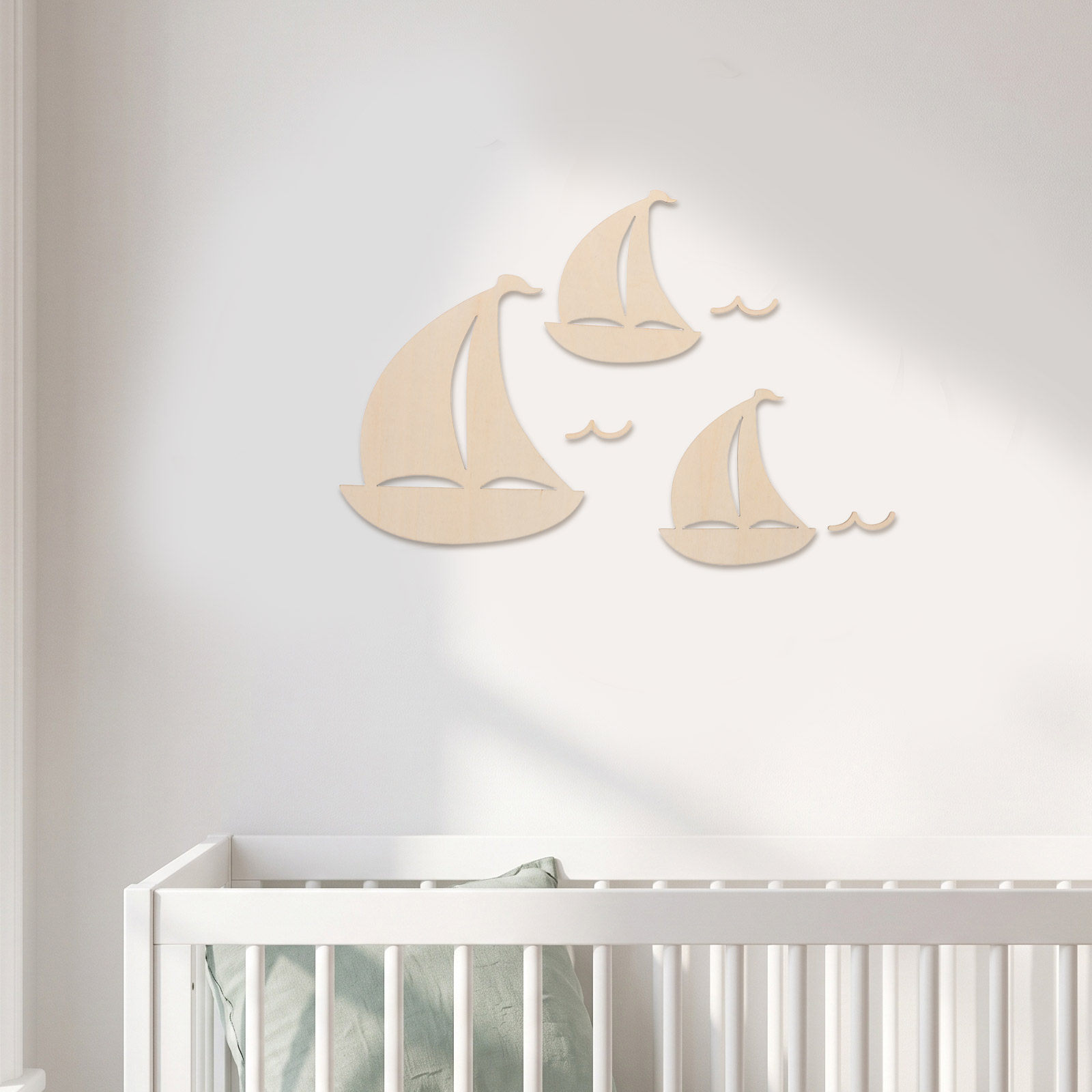 6Pcs Wood Sailboat Cutouts Unf - Art And Craft For Nursery ulasan dan harga
