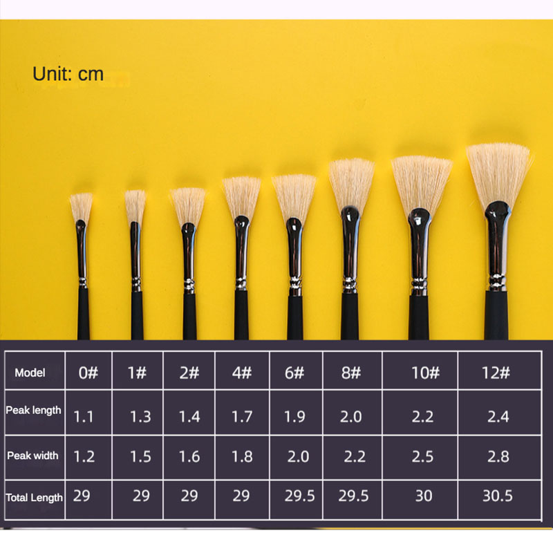 8Pcs/set Bristle Fan-shaped Oi - Gouache Paint Set ulasan dan harga