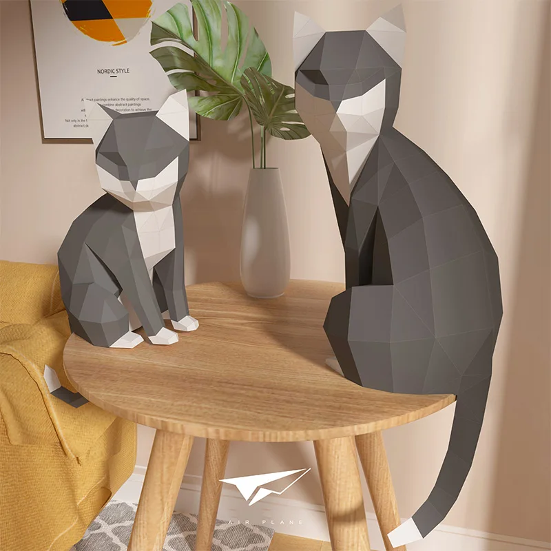 1 Pair Lovers Cat Animal Decor - Art Craft Cardboard ulasan dan harga
