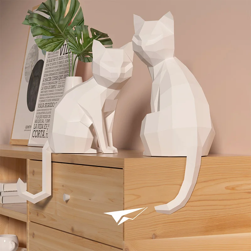 1 Pair Lovers Cat Animal Decor - Art Craft Cardboard ulasan dan harga
