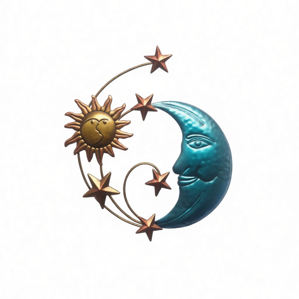 Handmade Iron Metal Moon Face  - Art And Craft For Nursery ulasan dan harga